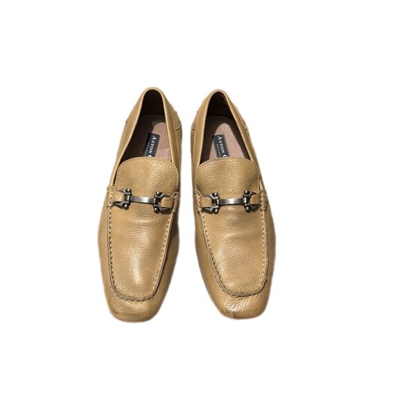 Aston Grey Shoes Mens 9.5 Tan Leather Bit Loafer NAVARRO Gentleman Gangster main image 4
